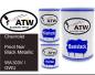 Preview: Chevrolet, Pinot Noir Black Metallic, WA103V / GWU: 500ml Lackdose + 500ml Klarlack + 250ml Härter - Set, von ATW Autoteile West.